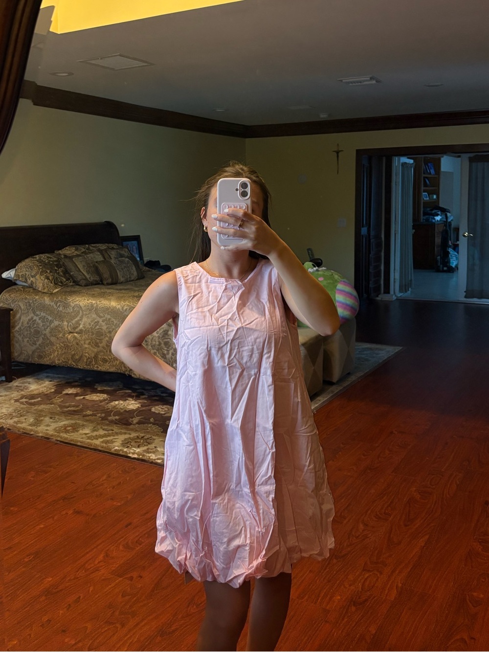 Summer sleeveless bubble mini dress keyhole tie back dress with pockets on side
